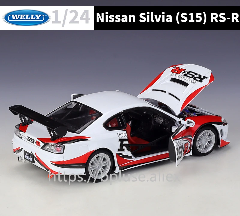 WELLY литая 1:24 Игрушечная машина высокая Модель Nissan Silvia S15 RS-R спортивный автомобиль
