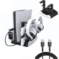 for ps5 vertical cooling fan stand with game slot 3 hub port dual controller charger charging station for sony playstation 5