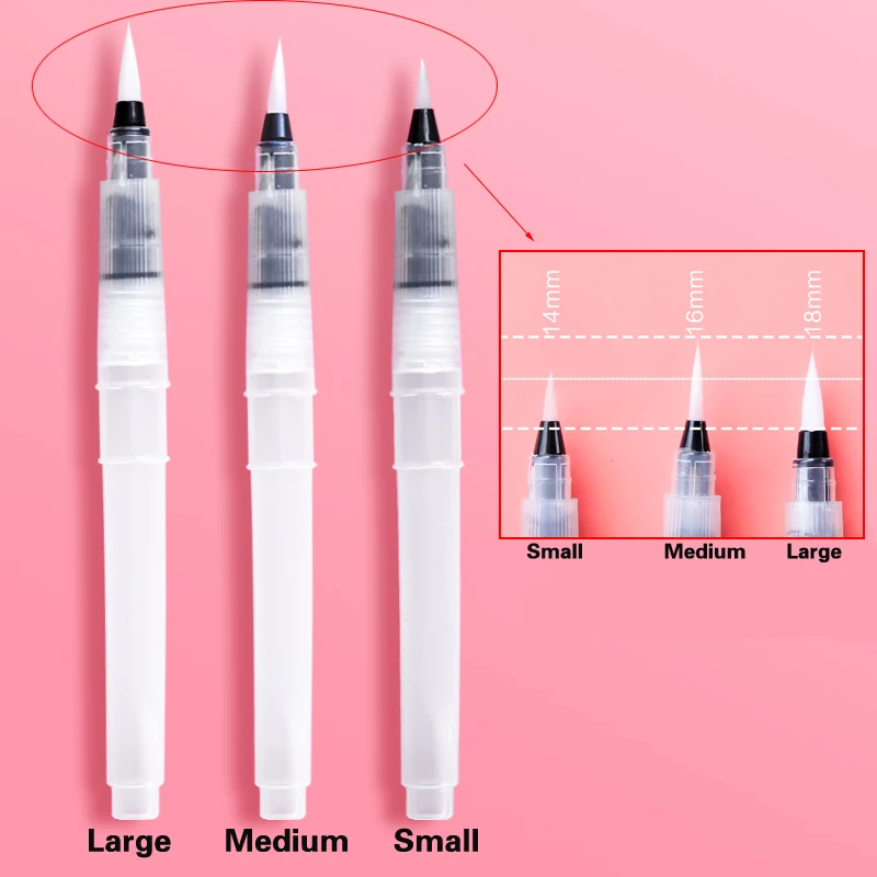 3 шт. кисть Набор нейлон мягкий наконечник для хранения водный маркер Применение