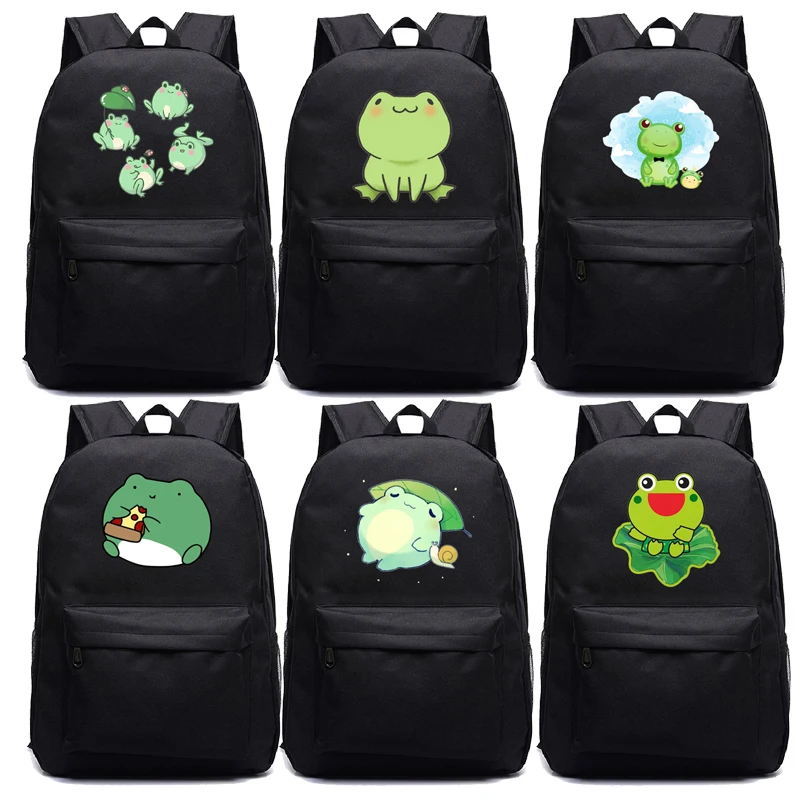 Students Cute Frog Backpack Boys Girls School Bags Kids Anime Rucksack Children Cartoon Animals Knapsack Mochila Travel Bag