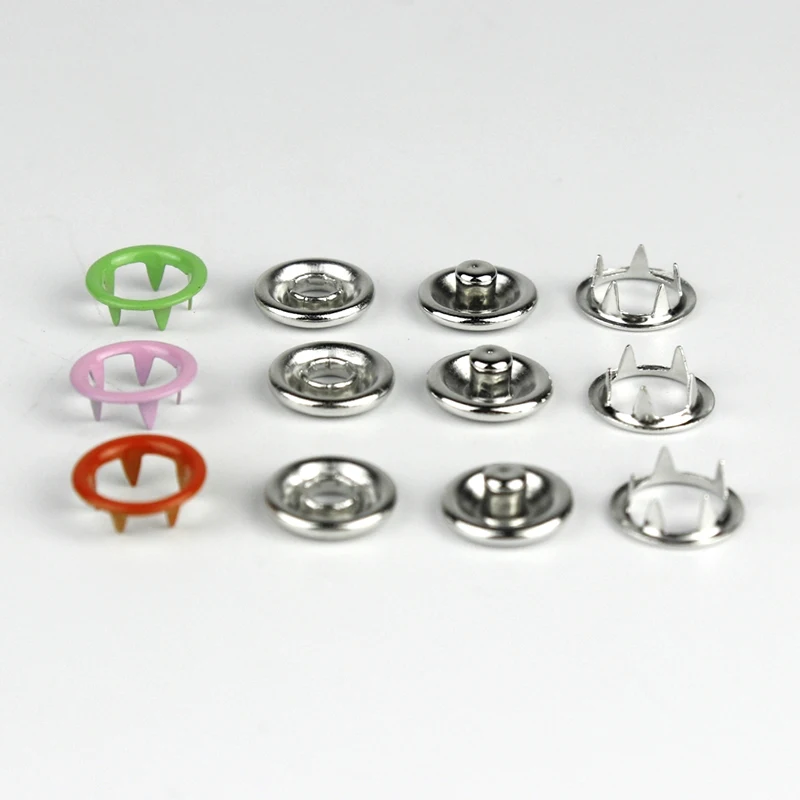 Металлический штырь 9 5 мм 100 комплектов зажимы для колец без пришивания Детские