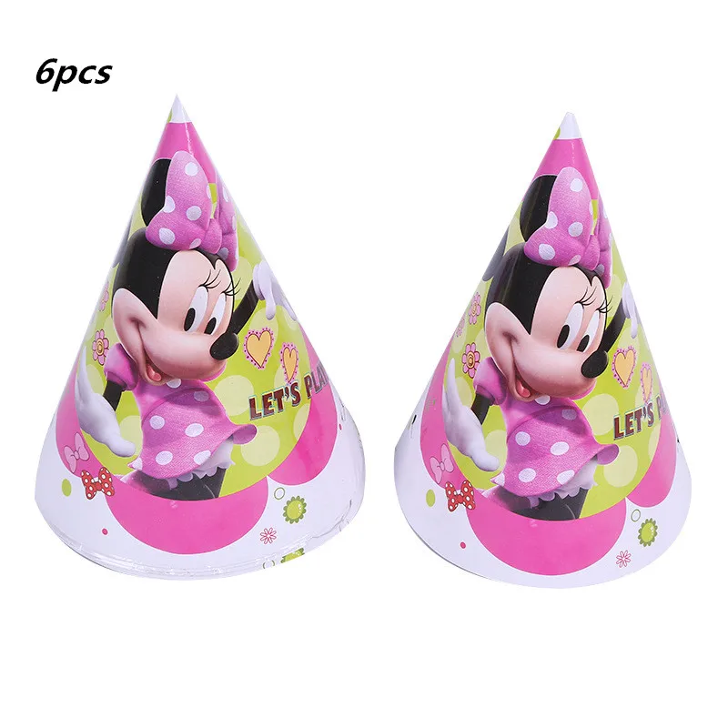 6pcs hat 20 шт./партия Минни тема Микки бумажные салфетки для вечеринки с днем рождения товары для вечеринок Минни бумажные полотенца для салфеток сувениры 33*33 см - Цвет: 6pcs hat