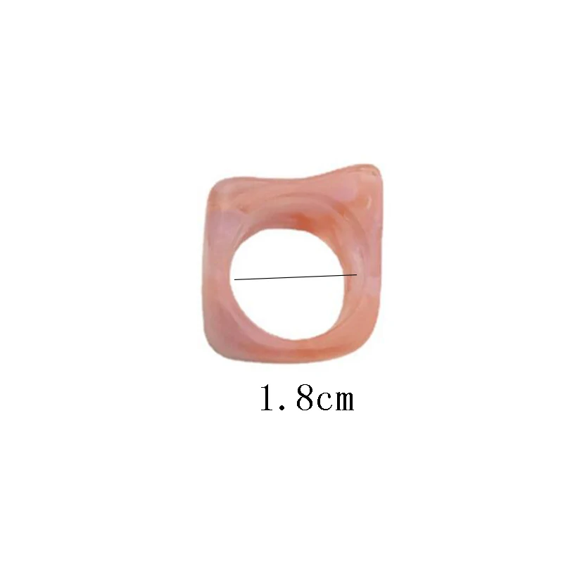 

Creative New Transparent Resin Acrylic Irregular Colourful Geometric Square Round Ring for Women Jewelry Party Gift Vintage Ring