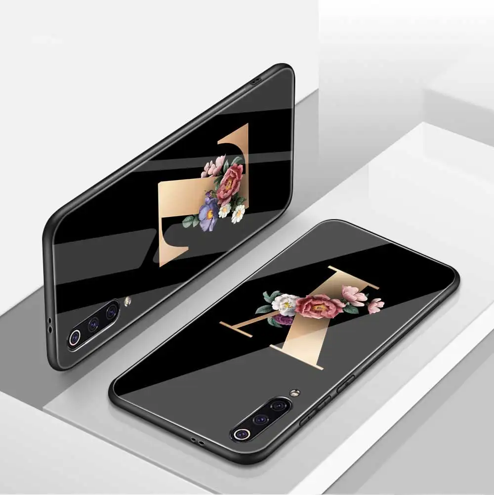 

Vogue Initial Letter Case For Xiaomi Redmi Note 10 8 9 7 T Pro K40 Mi 11 10 9 8 T Pro SE Lite Poco X3 F3 M3 Tempered Glass Funda
