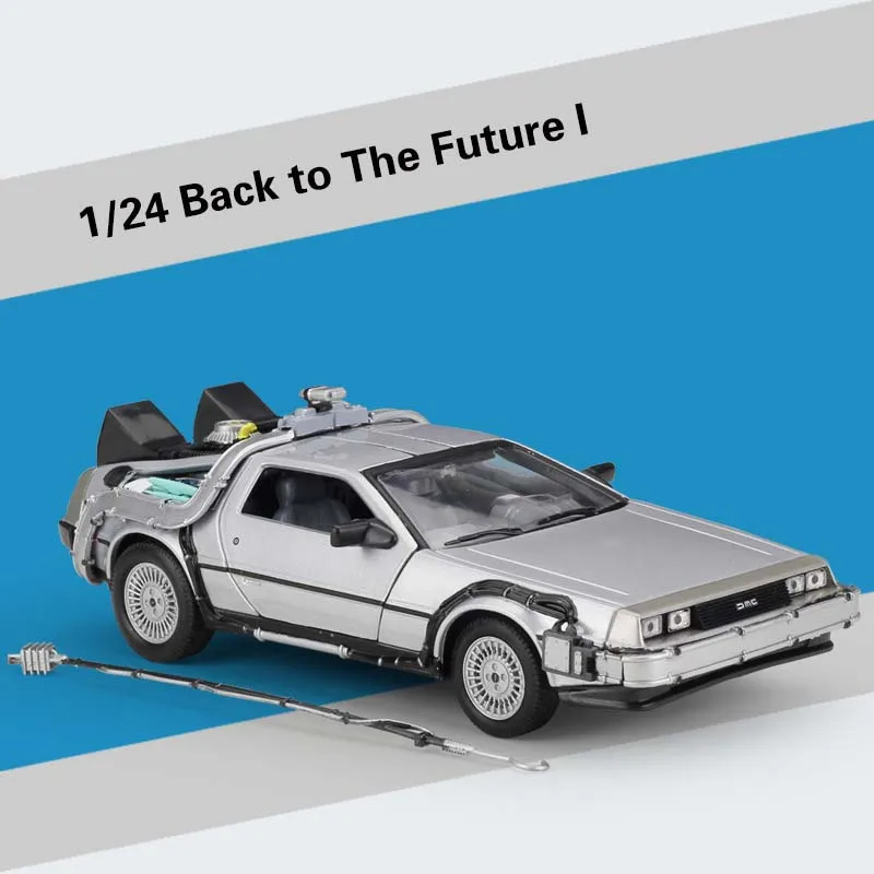 No box Future I WELLY 1:24, часть 1, 2, 3, модель автомобиля «Назад в будущее», игрушка, машина времени, DeLorean, DMC-12, металлический литой автомобиль, детские игрушки, подарок - Цвет: No box Future I