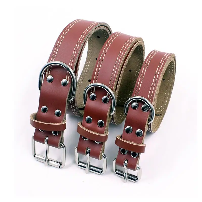 

Pet Dog Collar Cowhide Leather Collar S-M-L Collar Pet Dog Small Medium Large Dog Pet Supplies Pet accessories
