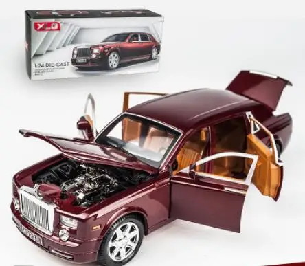 1/24 Diecasts& Toy Vehicles Rolls-Royce phantom модель автомобиля со звуком и светильник коллекция автомобиля игрушки для мальчика Детский подарок brinquedos - Цвет: red with box