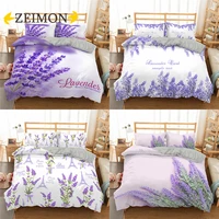 zeimon lavender flower bedding set purple duvet cover king queen size quilt cover adult child bedclothes comforter cover 23pcs