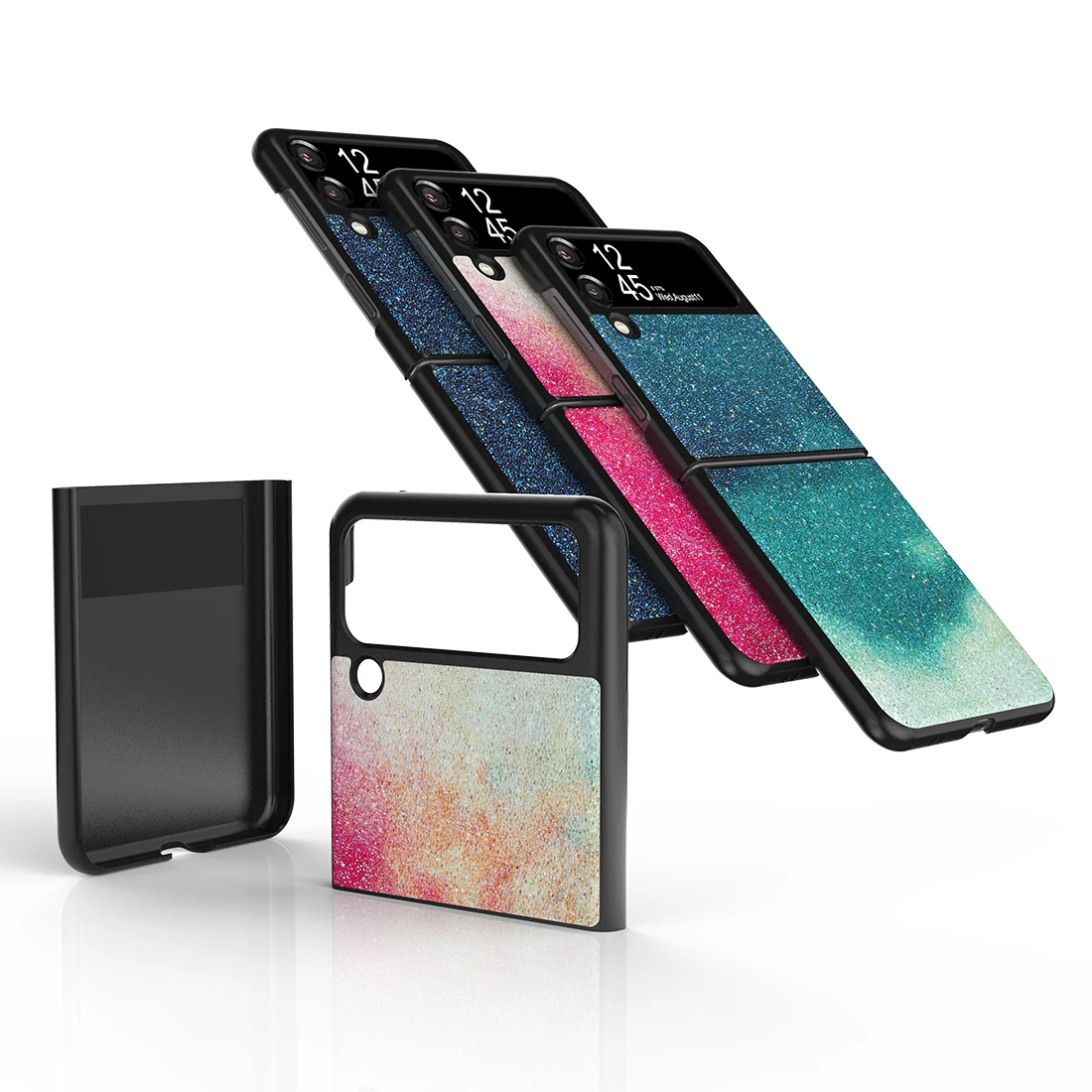 

Case for Samsung Galaxy Z Flip 3 Shockproof Cover Carbon Fiber Pattern Jewelled Case for Z Flip 3 5G