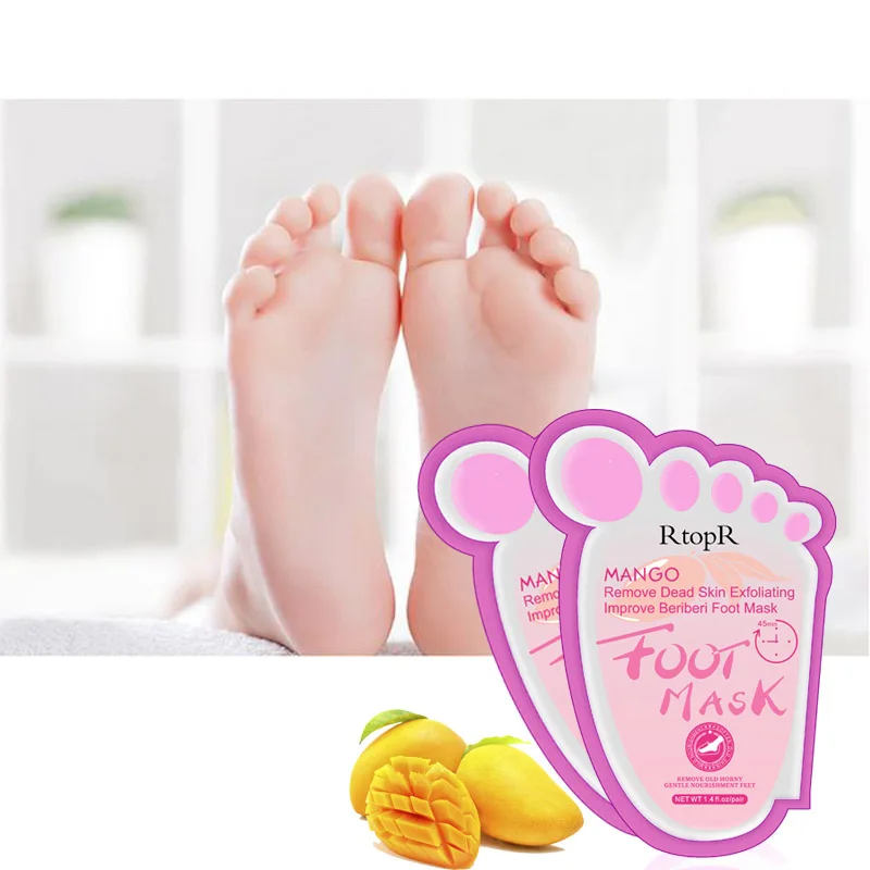 

2Pcs Mango Foot Mask Peel Dead Whitening Moisturizing Exfoliating Renewal Pedicure Remove Dead Skin Heel Socks Peeling Feet Care