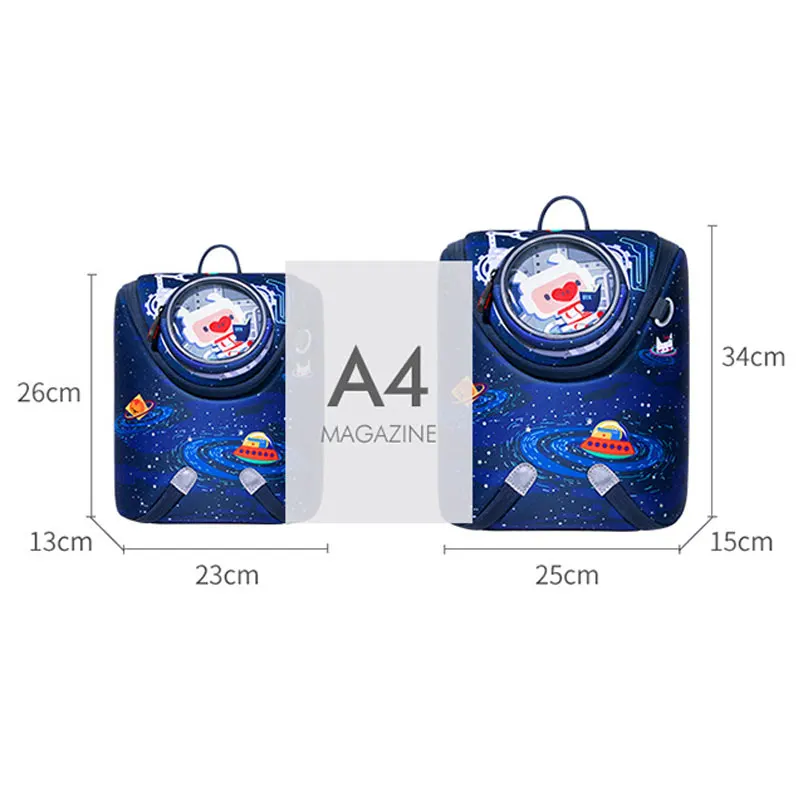 Kids Space Ship Printed Backpack 3D Cartoon School Bag for Preschool Kindergarten Toddler Backpack Mochila Infantil sac a dos