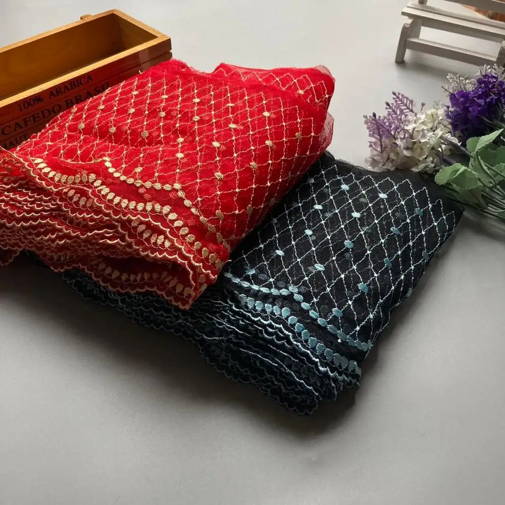 3 ярда 18 см Цветочная кружевная лента Черная Тесьма аппликация для дивана навес