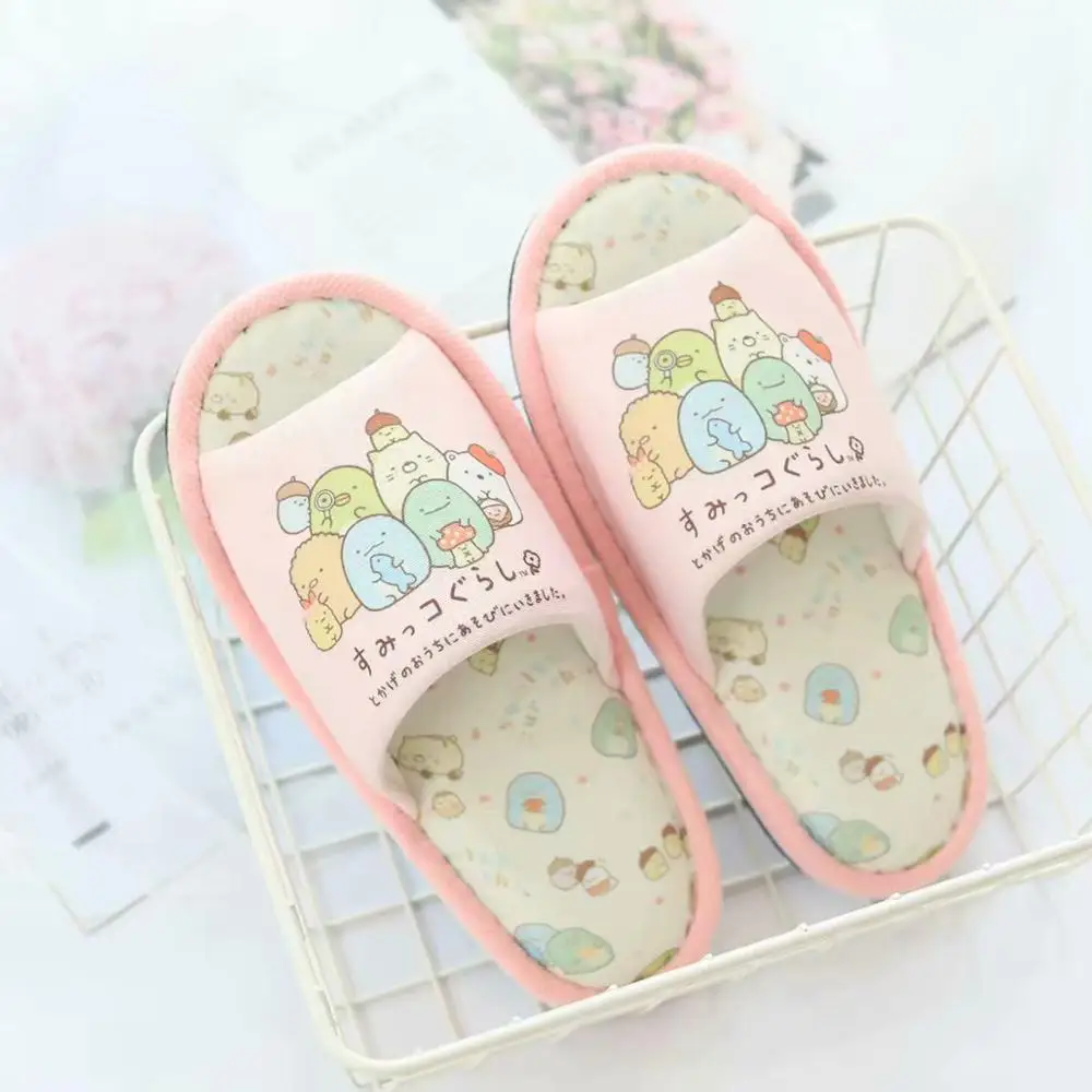 Симпатичные Красивые женские тапочки Sumikko Gurashi домашняя мягкая женская обувь для