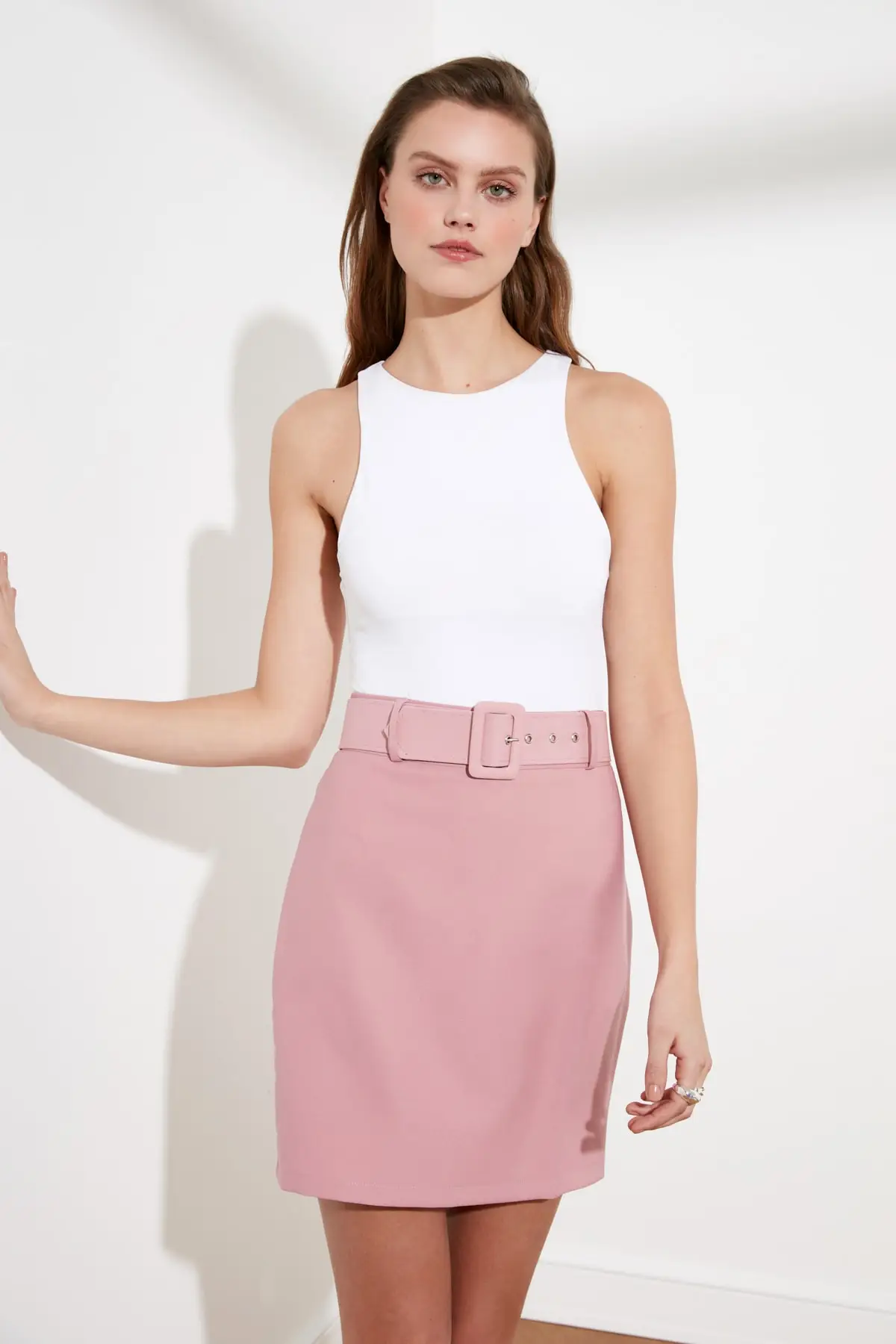 Черная юбка с поясом TWOSS19ST0201|Женские юбки| |