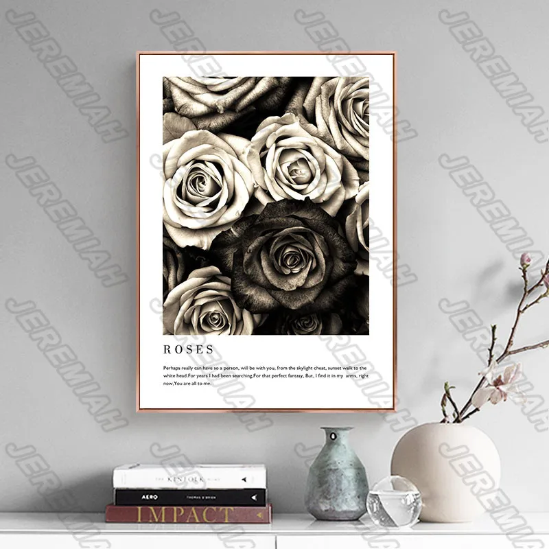 

Fashion Beauty and Art Alphabet Flower Poster Nordic Style Wall Art Canvas Print Painting Modern Living Room Decoration