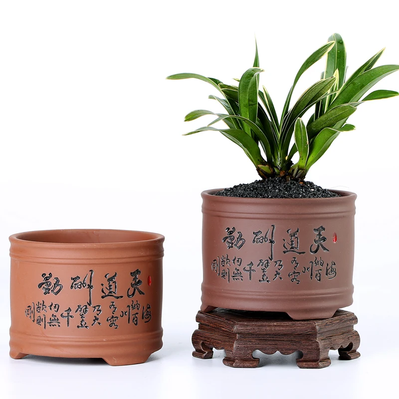 

Purple Clay Succulent Flower Pot Ceramic Succulent Plants Stoneware Retro Bisque Style Home Creative Small Simple Iris Wen Bambo