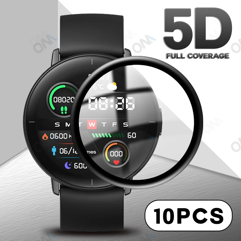 

10 pieces 5D Soft Glass Protective Film For Xiaomi Mibro Lite Color Full Curved Cover Screen Protector for Mi Mibro Smart Watch