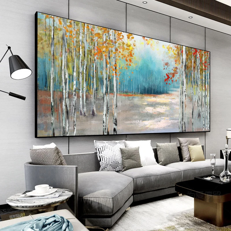 Абстрактная красочная береза фотообои и печатные картины искусство на стену для