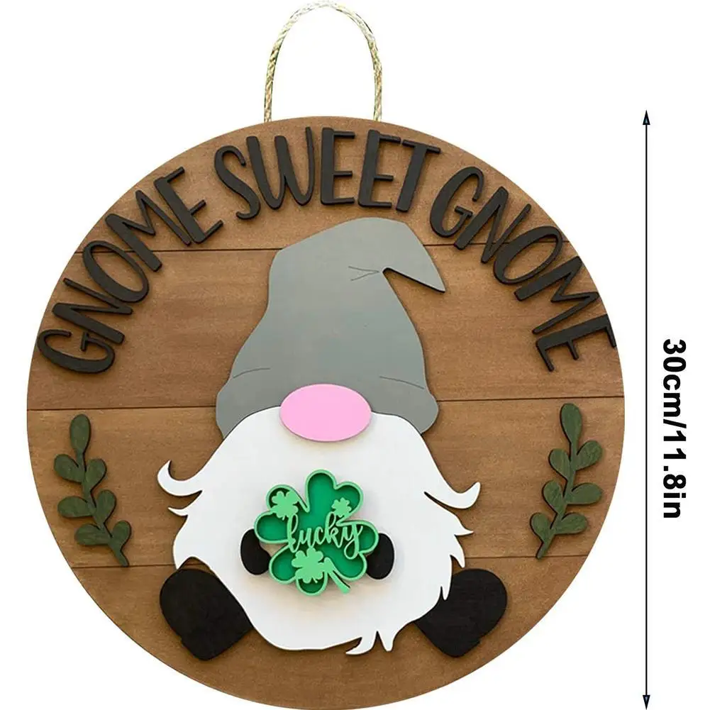 

30cm Diy Gnome Door Hanger Interchangeable Welcome Decoration Pendants Door Hanging Decoration Vintage Door Garden Outdoor F0U3