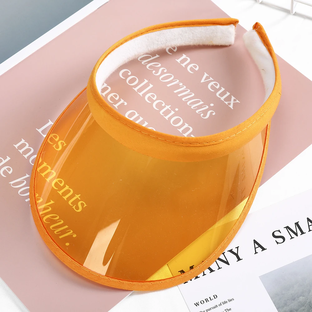 

Summer UV visor baseball caps for men and women transparent empty plastic PVC cool caps for bicycles sports sun visor caps hats