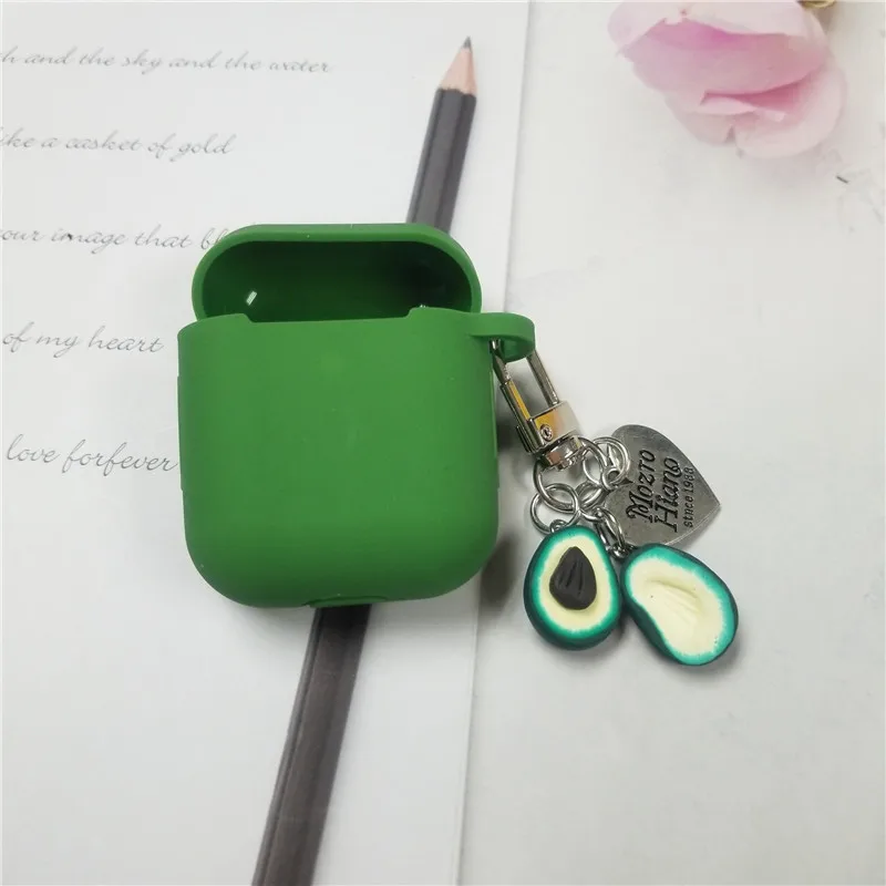 Милый силиконовый чехол с подвеской для Apple Airpods 1/2 Чехол Air pods аксессуары защитный