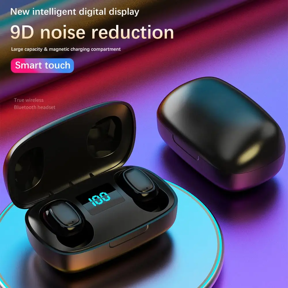 Наушники вкладыши TWS Bluetooth наушники С микрофоном светодиодный Дисплей