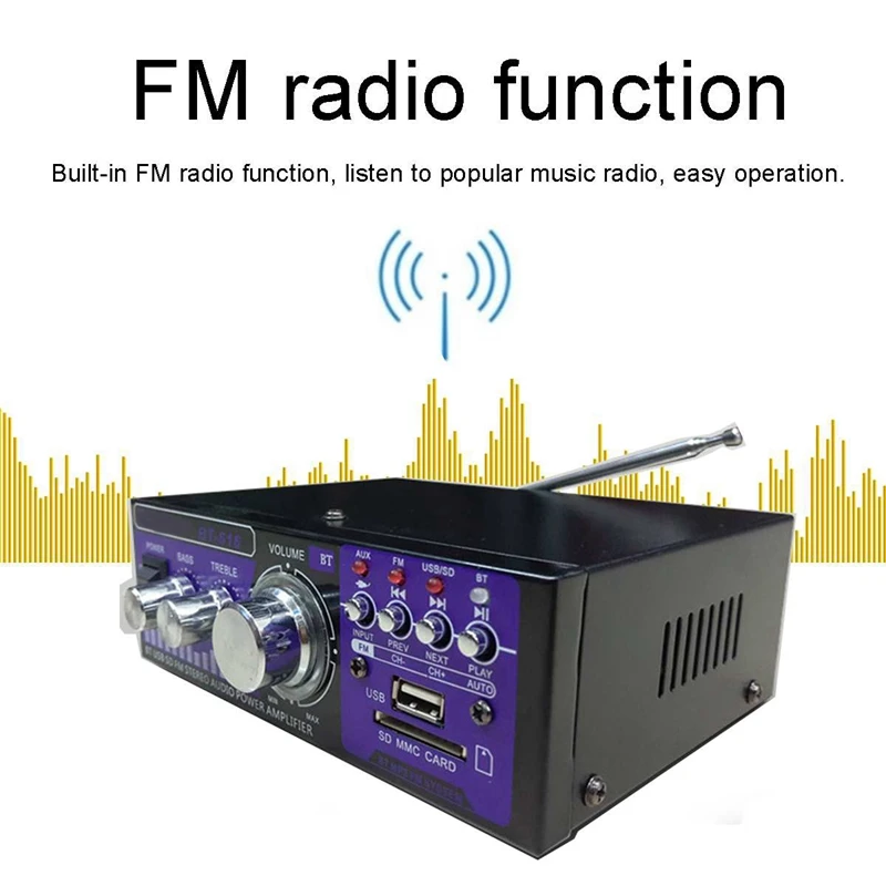 Аудио Мощность усилитель со штепсельной вилкой европейского стандарта 12/220V 2
