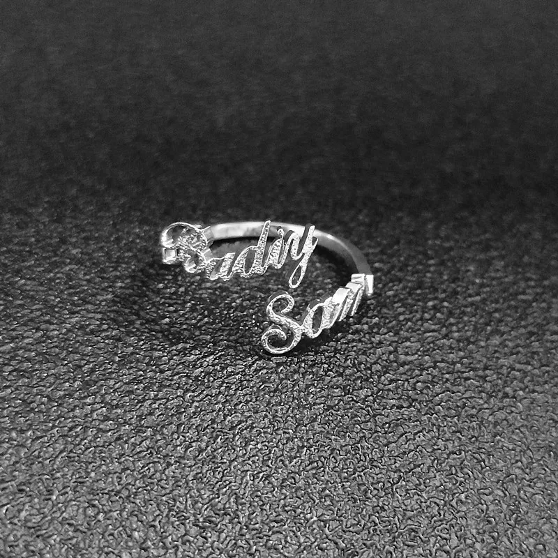 Индивидуальные Кольца с двойным именем персонализированные детские имена