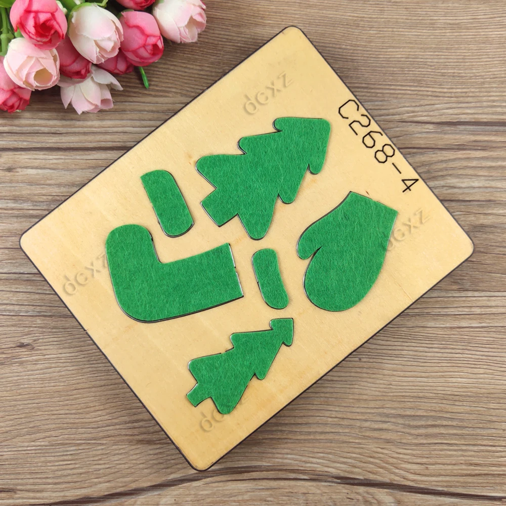 Новые рождественские носки перчатки деревянные штампы для скрапбукинга C-268-4 |