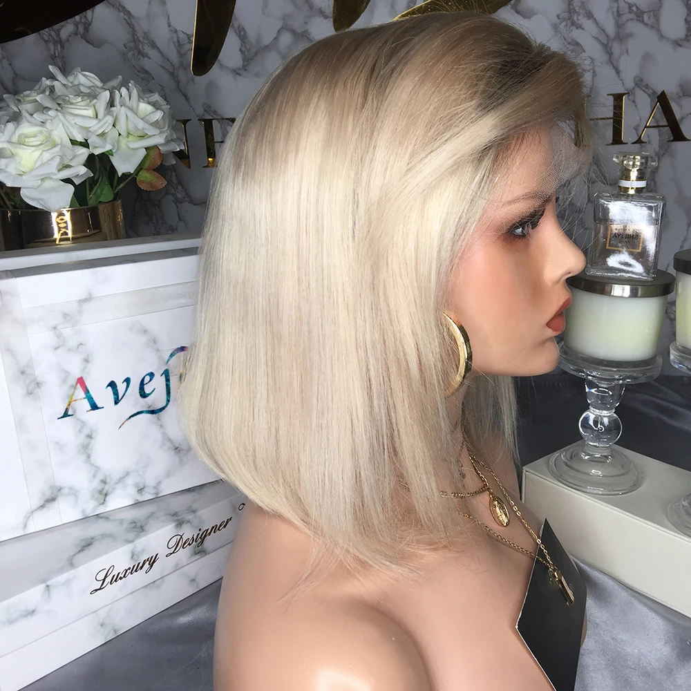 AVEJOICE Main 16 # Color Root 6 #13*4 Короткие парики из человеческих волос на шнурке индийские