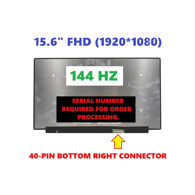 FHD- 15, 6   NV156FHM-NY4 B156HAN09.2 LP156WFG-SPP1 144 