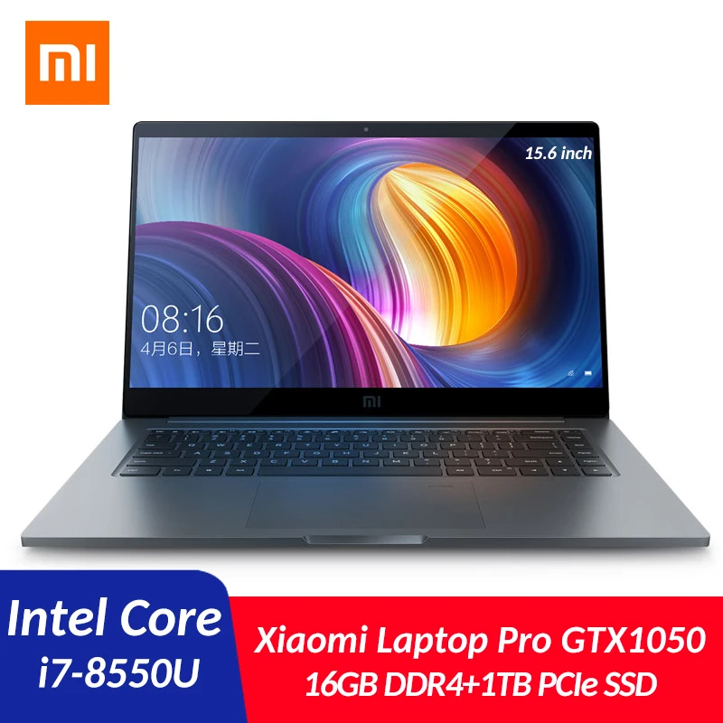Оригинальный Xiaomi Pro 15 6 дюймов ноутбук Intel Core i7 8550U 16 Гб DDR4 RAM ТБ SSD GTX 1050 Max Q компьютер