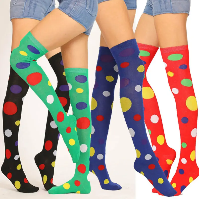 Хлопковые чулки для девочек и женщин удобные носки в горошек Студенческие теплые