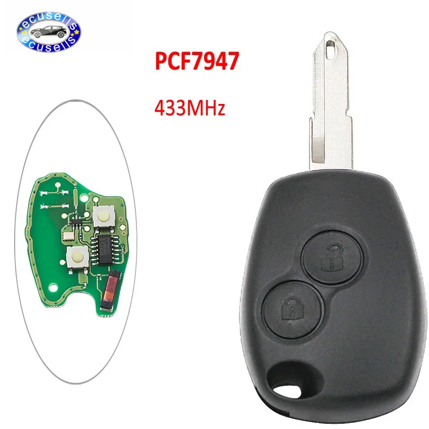2 кнопки дистанционного управления брелок 433 МГц для Renault с чипом PCF7947 NE72 Blade|Ключ