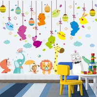 cartoon animals wall stickers diy bear rabbit wall decor decals for kids rooms baby bedroom nursery children home decoration