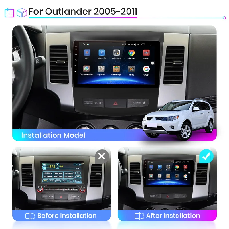 Junsun V1 4G + 64G 2din Android 10 автомобильное радио intelligente DVD Playe для Mitsubishi Outlander 3 xl 2005 2011