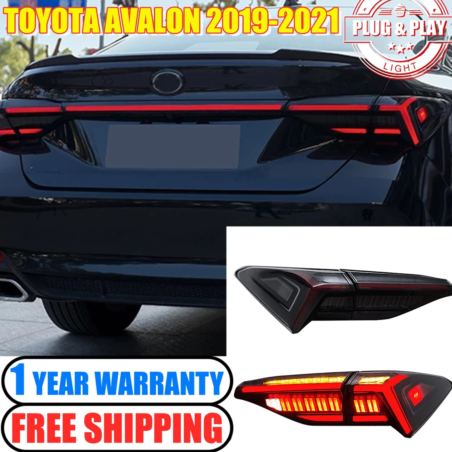 

Rear lamp for 2018 to 2020 Toyota Avalon Tail Lights Assembly LED Taillight Dynamic Sequential Turn Signals Rear DRL Brake Lamps