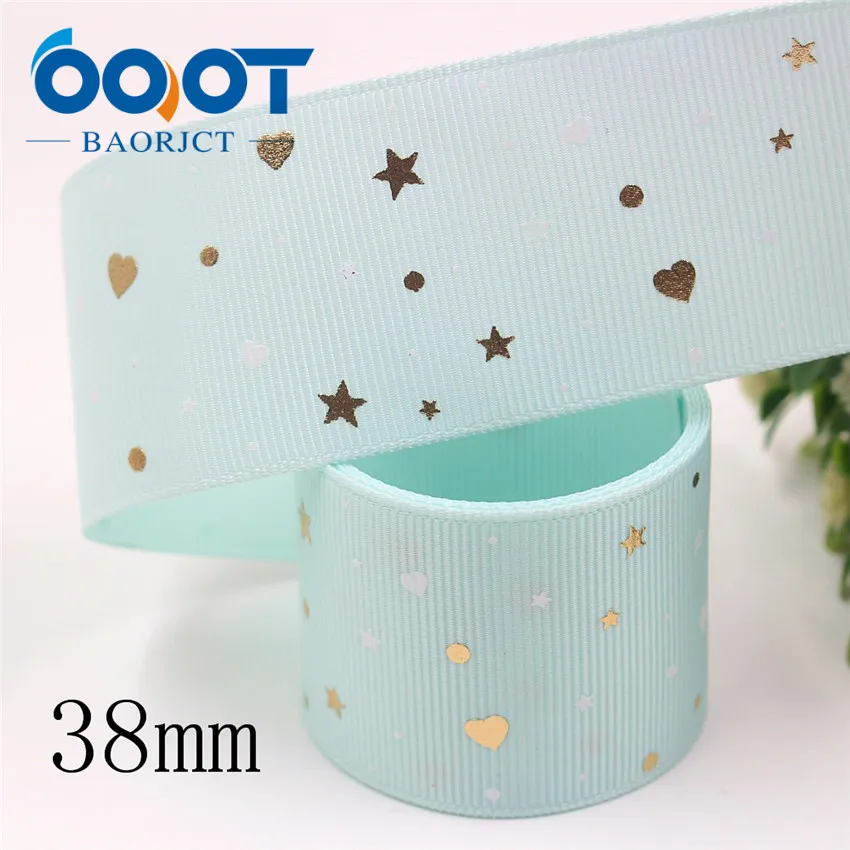 I-19910-2120 OOOT BAORJCT I-19916-2172, 38 мм, 5 ярдов Новые Флуоресцентные красочные печатные корсажные ленты, DIY головной убор ручной работы подарочная упаковка - Цвет: I-19910-2120