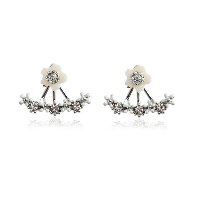 Женские серьги с цветком модные геометрические золотого/серебряного цвета в