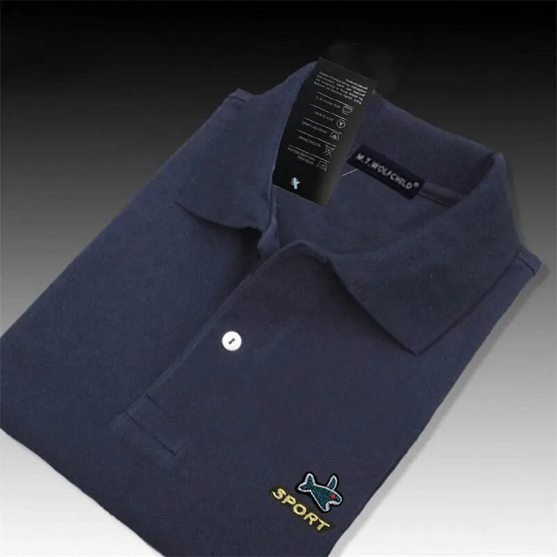 

High Quality S-5XL 100% Cotton Mens Short Sleeve Polos Shirts Summer Casual Polos Homme Embroidery-Logo Fashion Lapel Male Tops