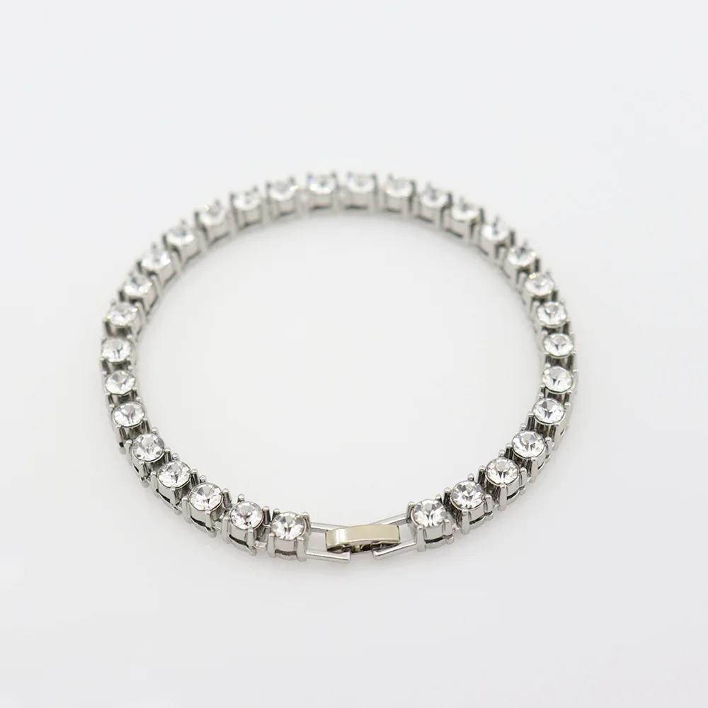 Мужские украшения в стиле хип-хоп цепочка для тенниса 5 мм Однорядный браслет