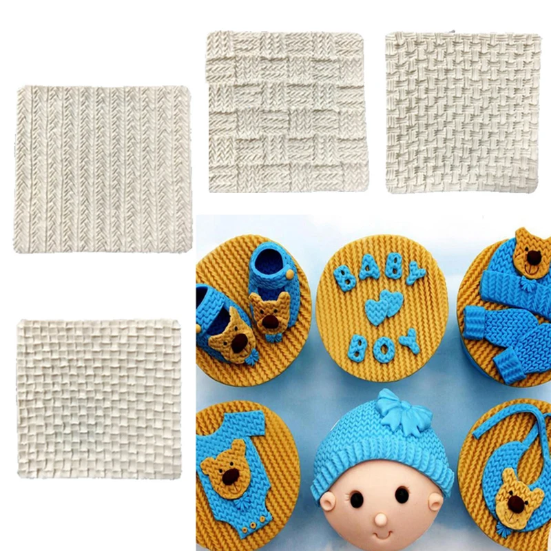 Вязаная силиконовая форма для помадки вязаный свитер рельефный коврик украшения