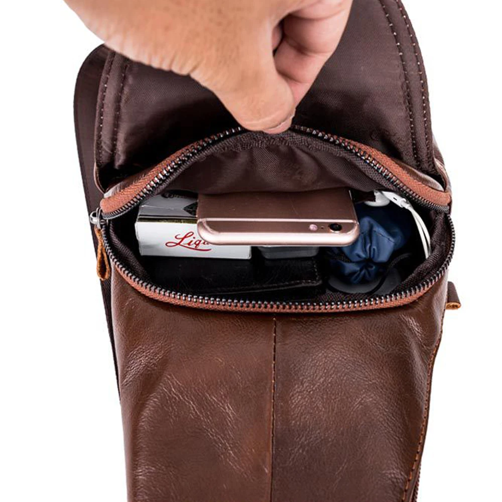 BRAND Crossbody Bags Men's Chest Bag Designer Messenger bag Men Leather Shoulder Bag Male Diagonal Pack Travel Package