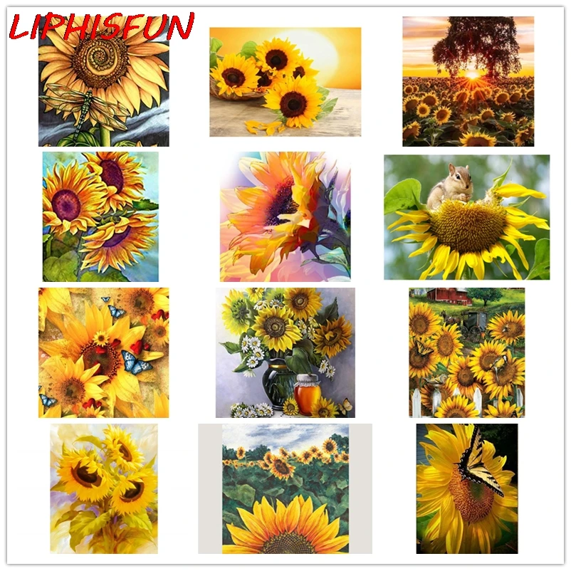 Алмазная картина LIPHISFUN с изображением цветов вышивка вручную квадратные/круглые