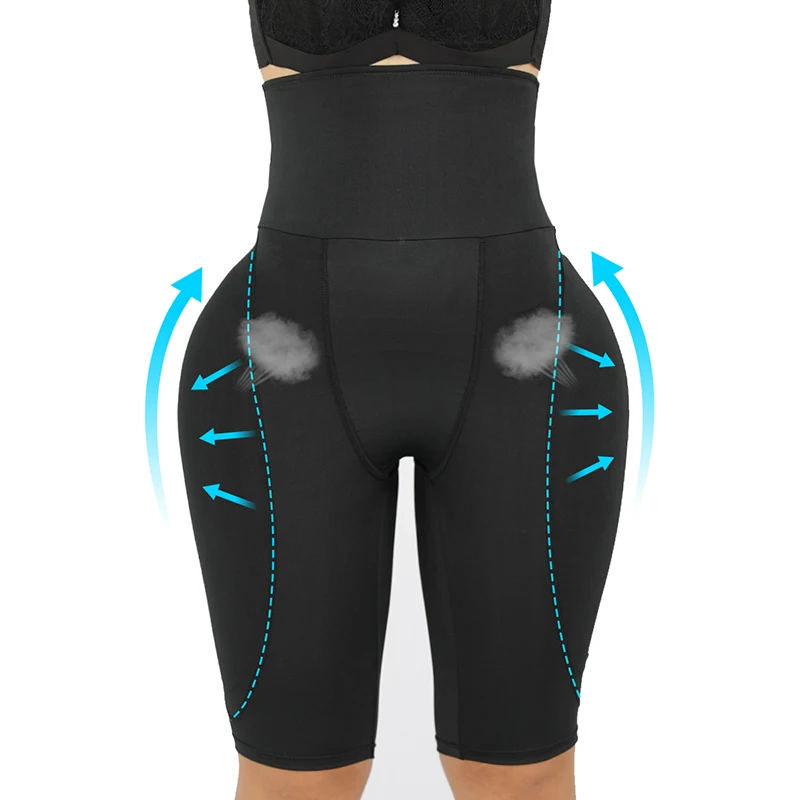 Woman Sponge Padded Butt Hip Panties High Waist Tummy Control Underwear Seamless Butt Lifter Shapewear Fake Ass Hip Enhancer 6XL