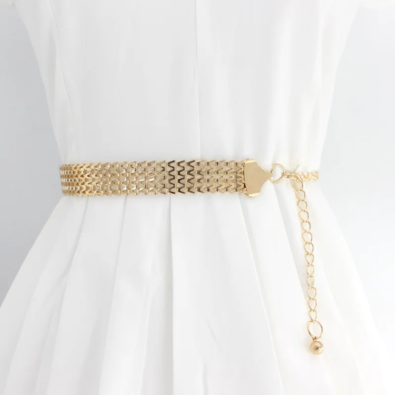 

Fashion Simple Chain Belt Women Lady High Waist Gold Belts Waistband For Party Jewelry Dress Metal corset luxury designer prom
