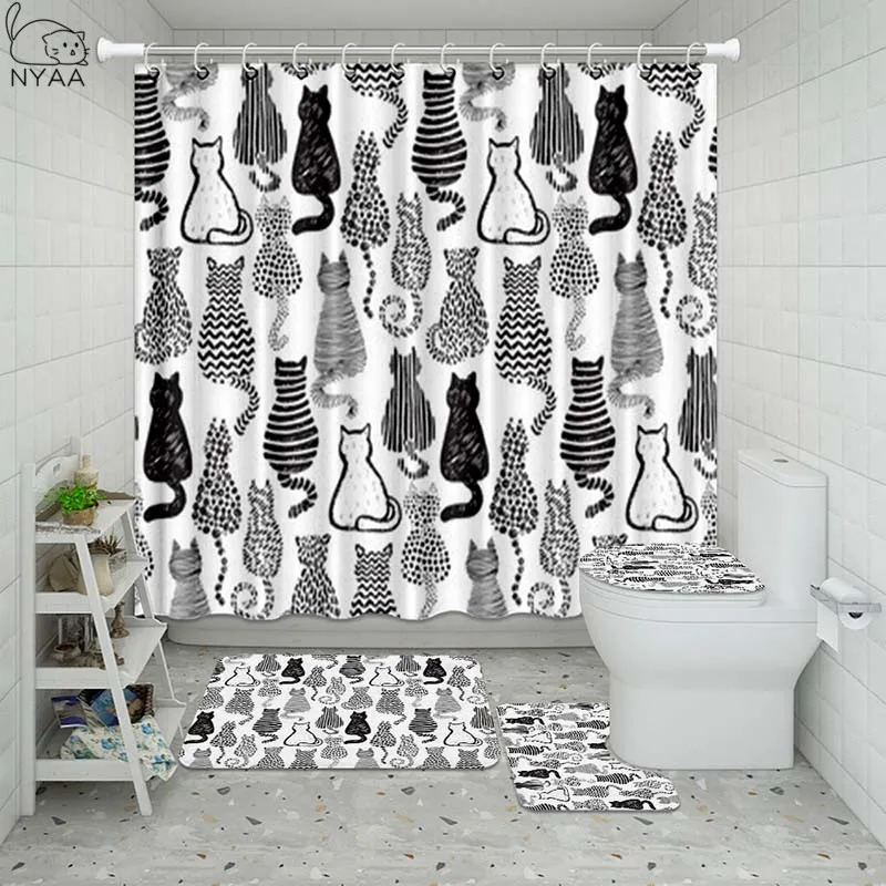 Водонепроницаемая душевая занавеска Vixm с 3D рисунком животных для ванной комнаты