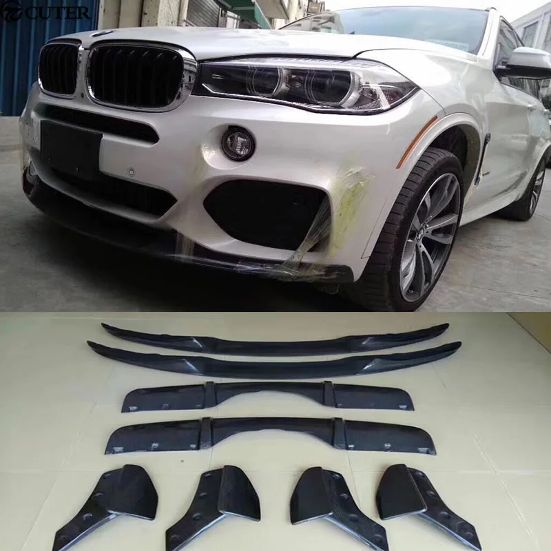 

F15 X5 Carbon Fiber Front Lip Rear Diffuser Rear Bumper Aprons Side Splitter for Bmw F15 X5 m Performance Bumper 2014-2015
