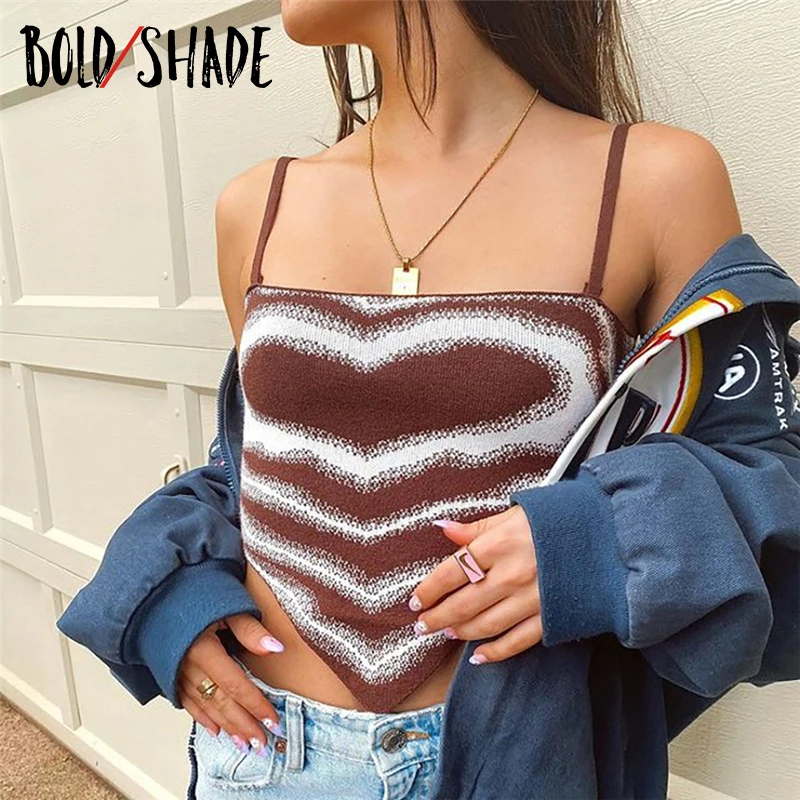

Bold Shade Soft Grunge Fashion Cami Top Printed Streetwear 90s Urban Style Sexy Y2K Cropped Top Women Summer 2021 New Trend Hot