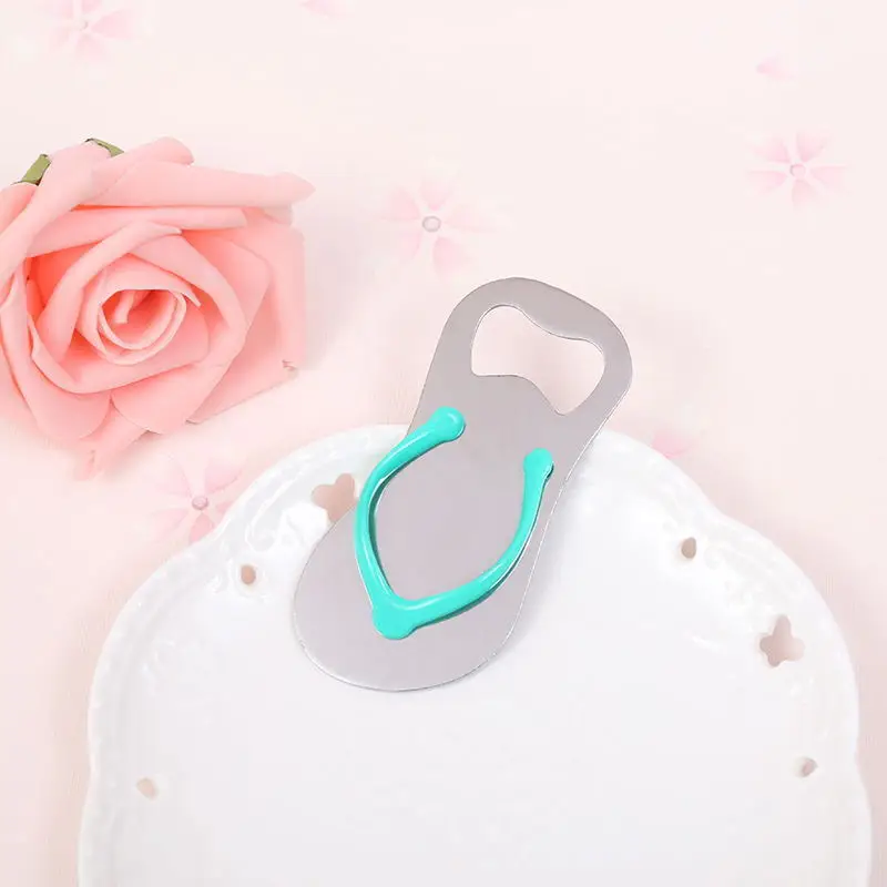 

Metal Corkscrew Nordic Blue Pink Alloy Flip Flop Beer Bottle Opener Keychain Home Kitchen Accessories Supplies Wedding Gifts